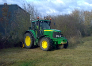 Clearing scrub at field edge